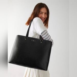 Kate Spade- Bridget Crinkle Patent Black Large Tote (KM674) NWT